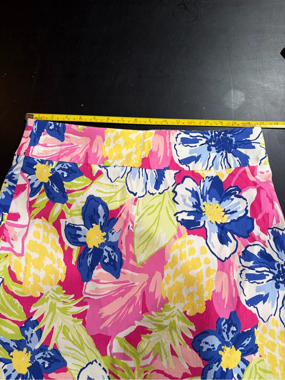 Bright Floral Pineapple Print Skort- Pink,‎ Blue, Yellow - Picture 7 of 10
